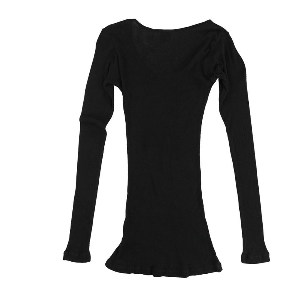 BDG Girls Solid Ribbed Basic T-Shirt, Black, NWT - Picture 2 of 2
